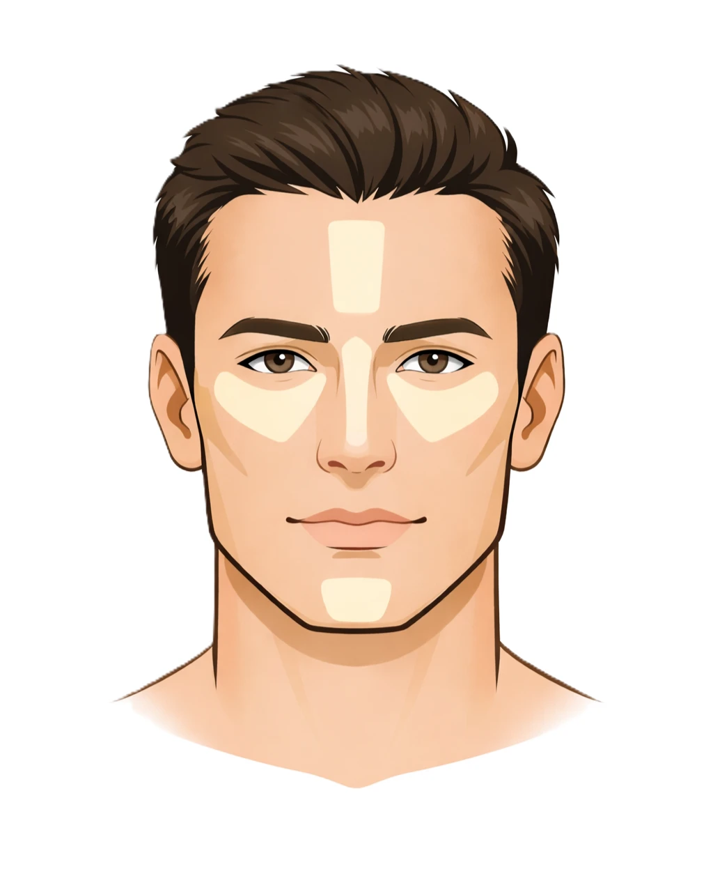 zones anticernes contouring homme lumière visage