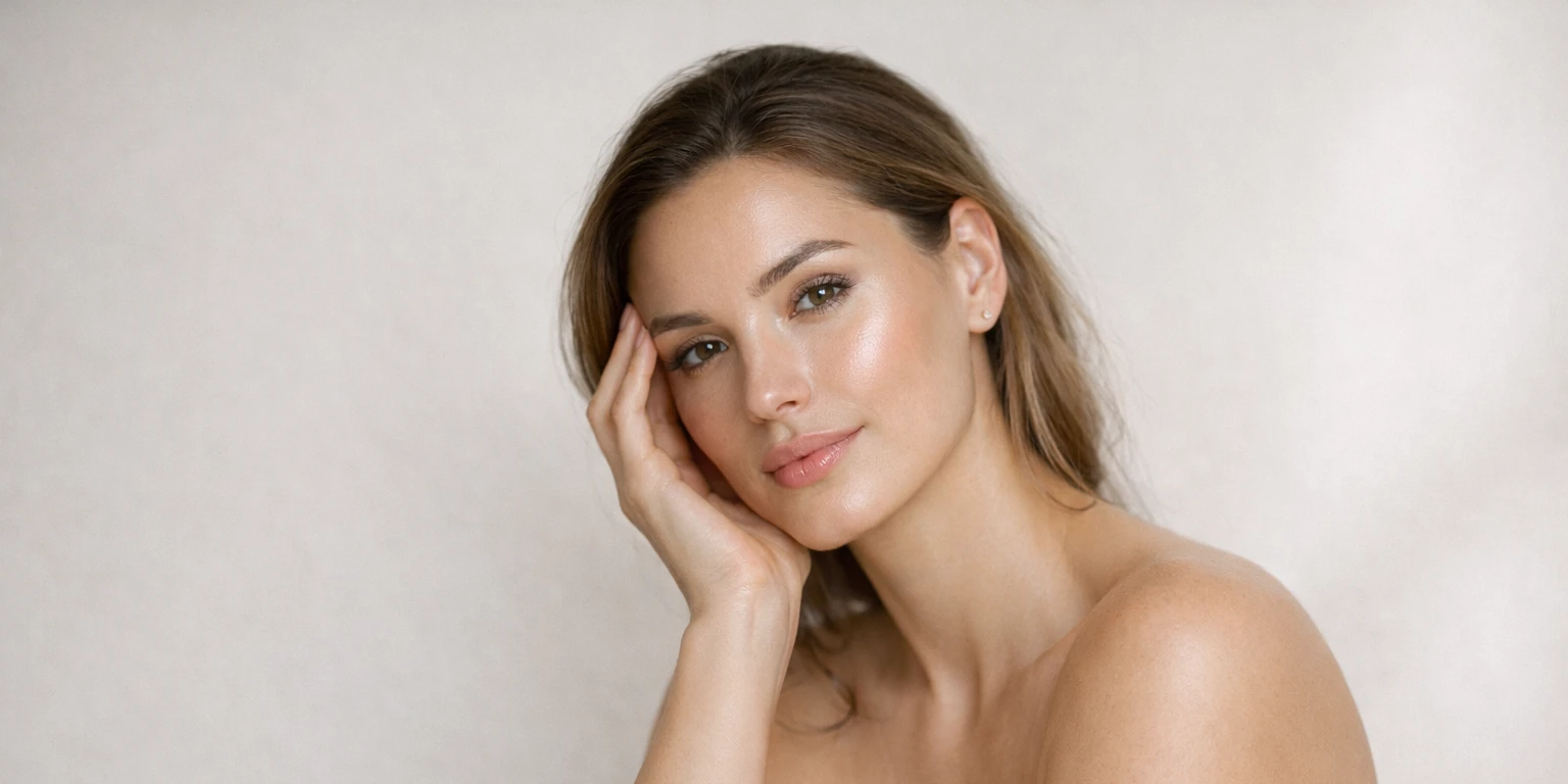 Reverse contouring sur un visage naturel avec mise en lumière douce et volumes subtilement sculptés